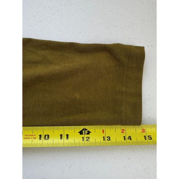 AllSaints Shirt Womens Medium Olive Green Boat Neck Oversized Drop Shoulder Boho - Picture 10 of 12